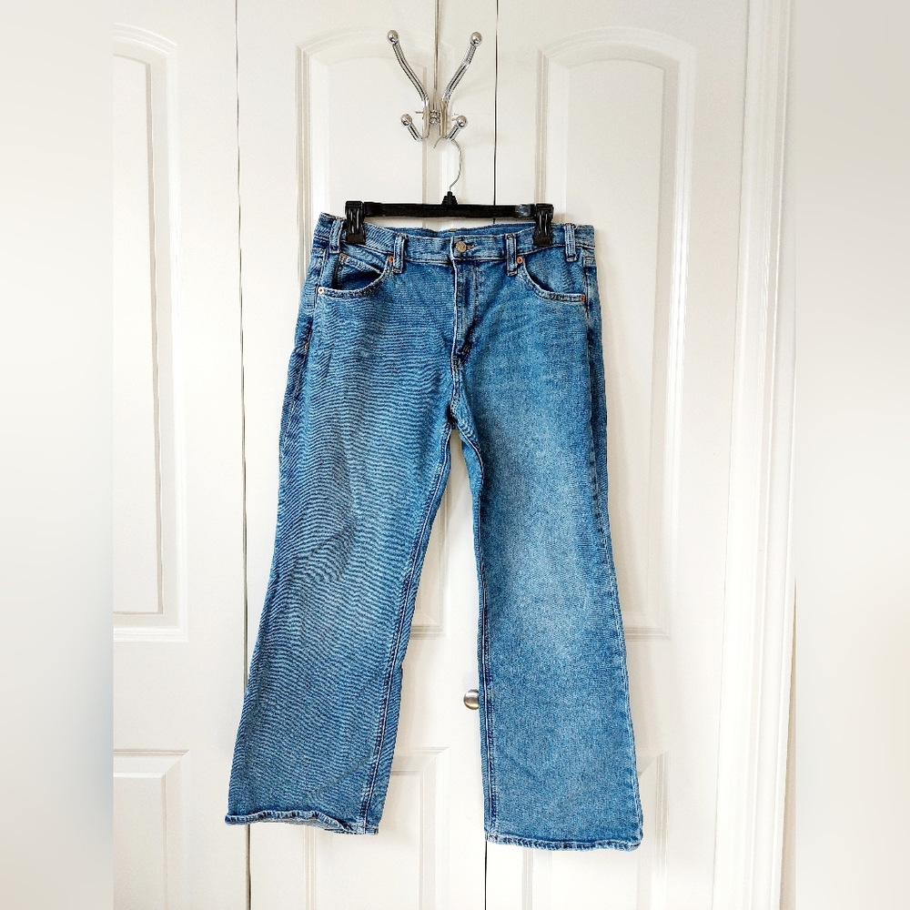 90s Loose Flare Mid Rise Jeans Gap size 30/10S Medium Wash Denim - Picture 2 of 8